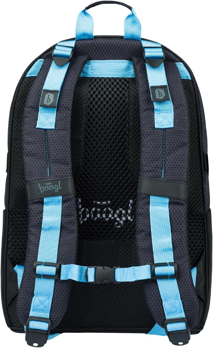 Baagl Schulrucksack Set Jungen 5 Teilig, Skateboard Rucksack, Schultasche ab 3. Klasse, Grundschule
