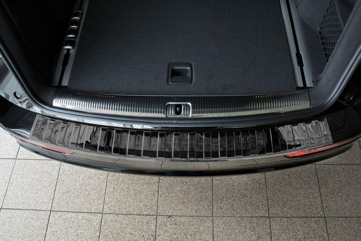 Avisa Spiegelschwarz Edelstahl Heckstossstangenschutz kompatibel mit Audi Q5 2008-2012 & 2012- 'Ribs