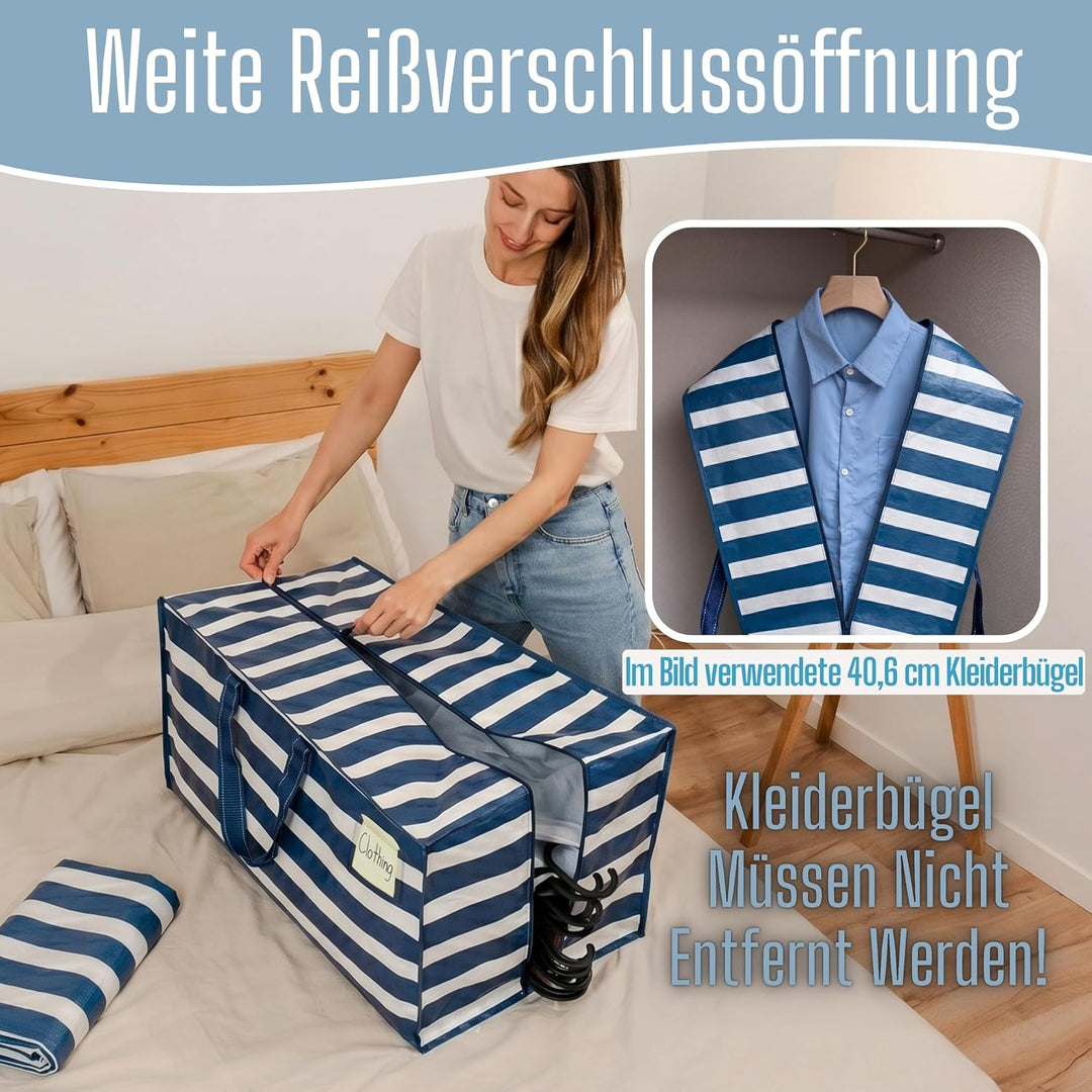 VENO 87 Liter extra grosse Umzugstaschen mit Rucksackgurten, Umzugshelfer, starke Griffe und Reissve