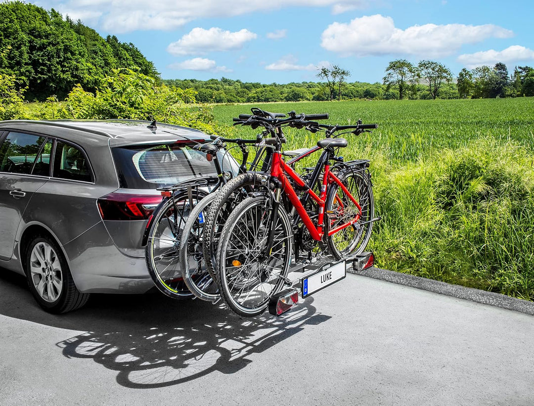 EUFAB 11514 Fahrradträger LUKE, E-Bike geeignet, Diebstahlschutz, für 4 Fahrräder, für Anhängerkuppl