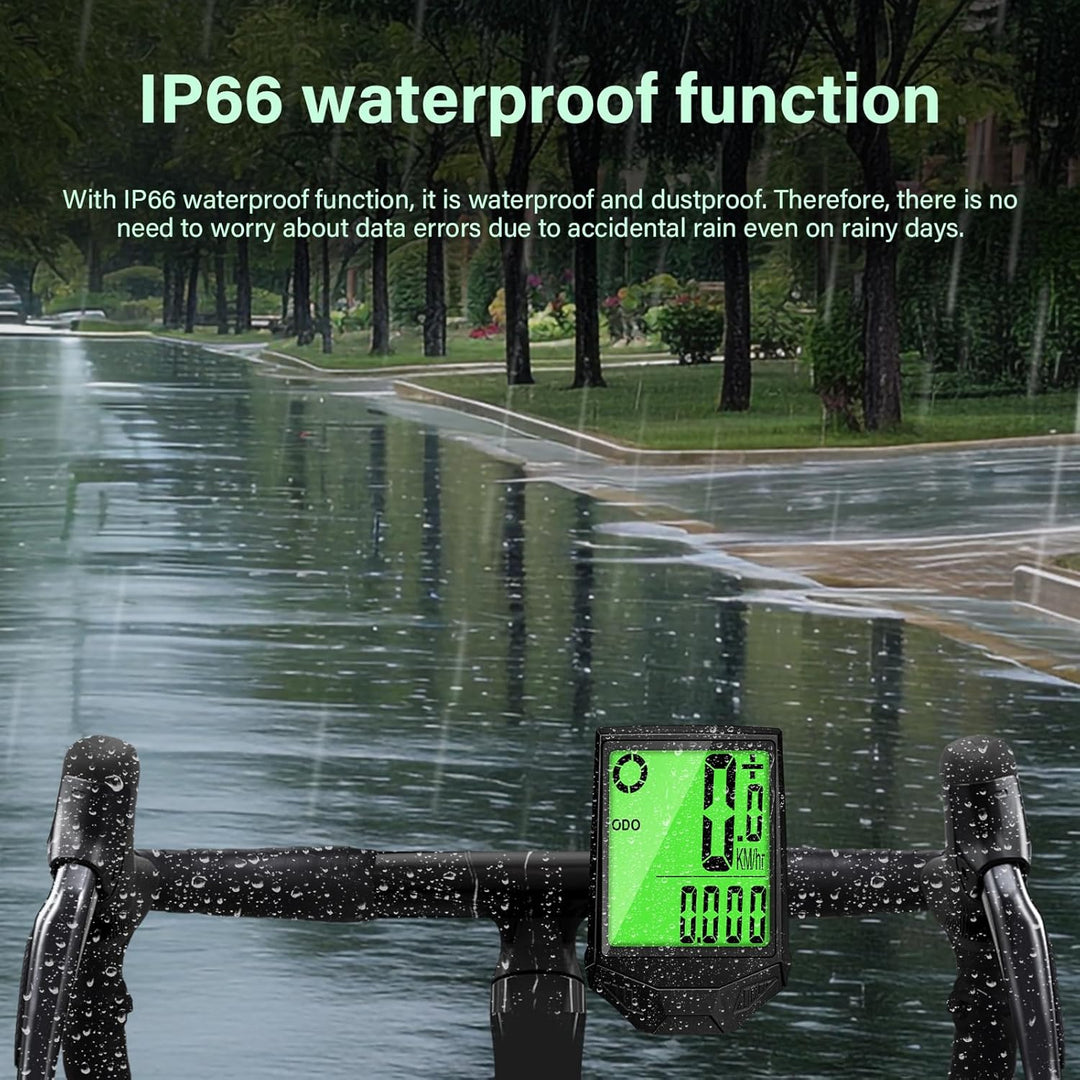 Fahrradcomputer Kabellos 20 Funktionen IP66 Wasserdicht mit Hintergrundbeleuchtetem Display Fahrrad