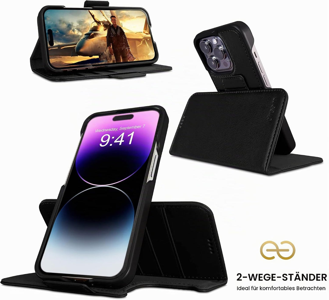 Dreem Fibonacci iPhone 14 Pro Max Brieftaschen-Etui / 2-in-1 stossfestes Etui und abnehmbares Folio