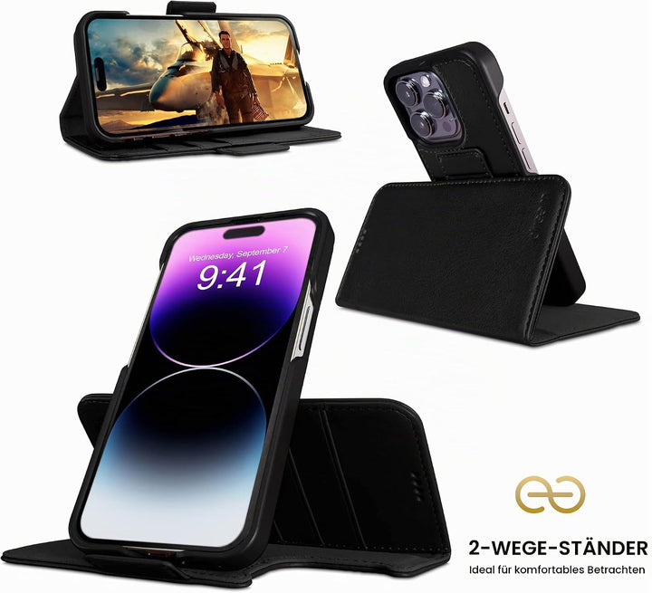Dreem Fibonacci iPhone 14 Pro Max Brieftaschen-Etui / 2-in-1 stossfestes Etui und abnehmbares Folio