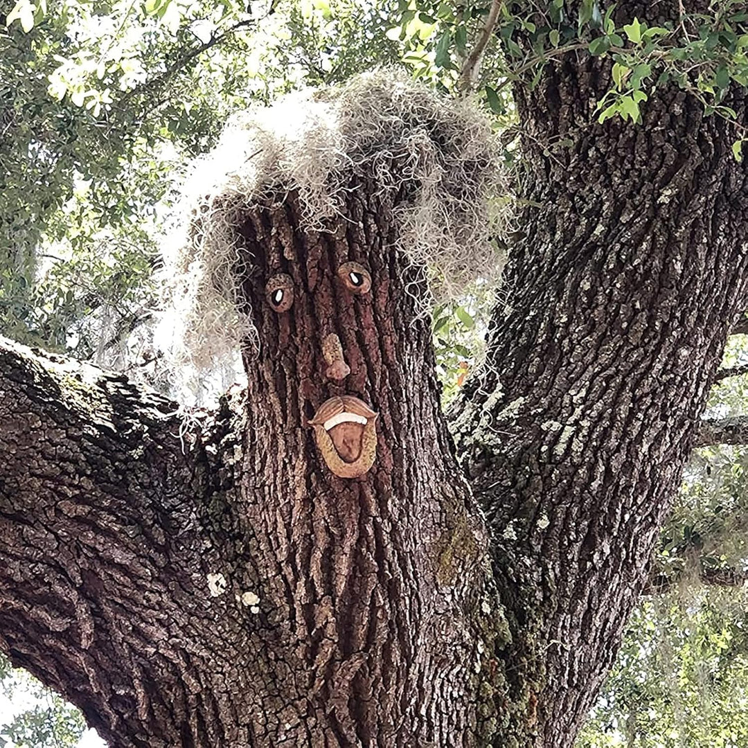 Baumstamm Deko,4-teilig Baumgesichter Für Bäume, Alter Mann Baumgesicht Baumumarmer, Garden Peeker Y
