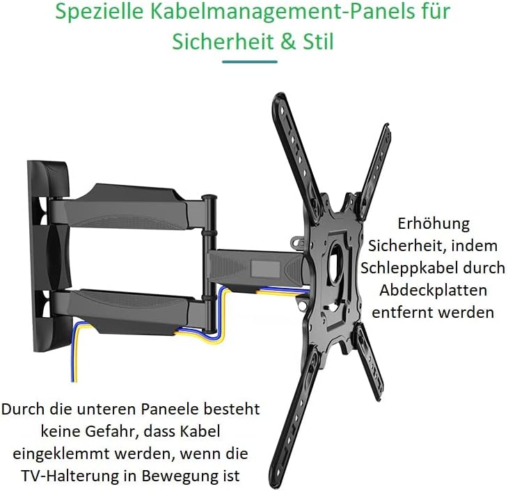 TV Wandhalterung Fernseher Halterung schwenkbar Neigbar LCD-TV LED für 32-55 Zoll Flach & Curved Fer