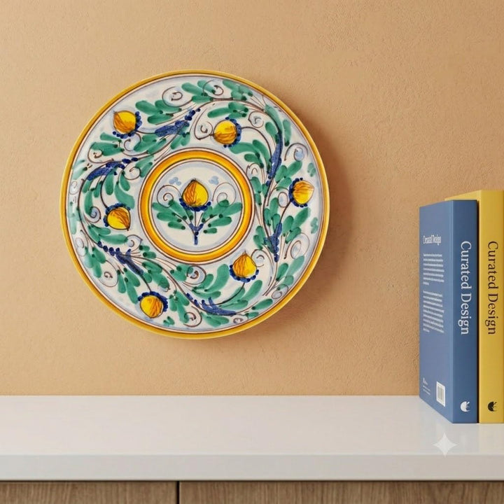 Ceramiche Azzaro & Romano Caltagirone Dekorativer Teller für Wanddekoration, Durchmesser 20 cm, aus