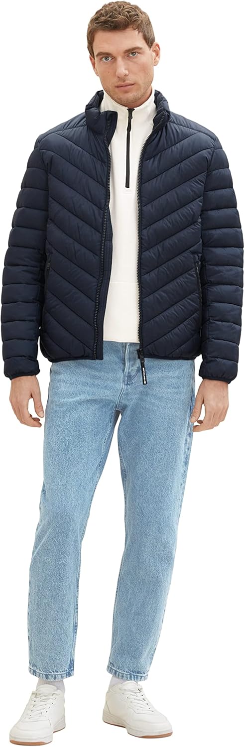 TOM TAILOR Herren Lightweight Steppjacke mit Stehkragen S 10668-sky Captain Blue, S 10668-sky Captai