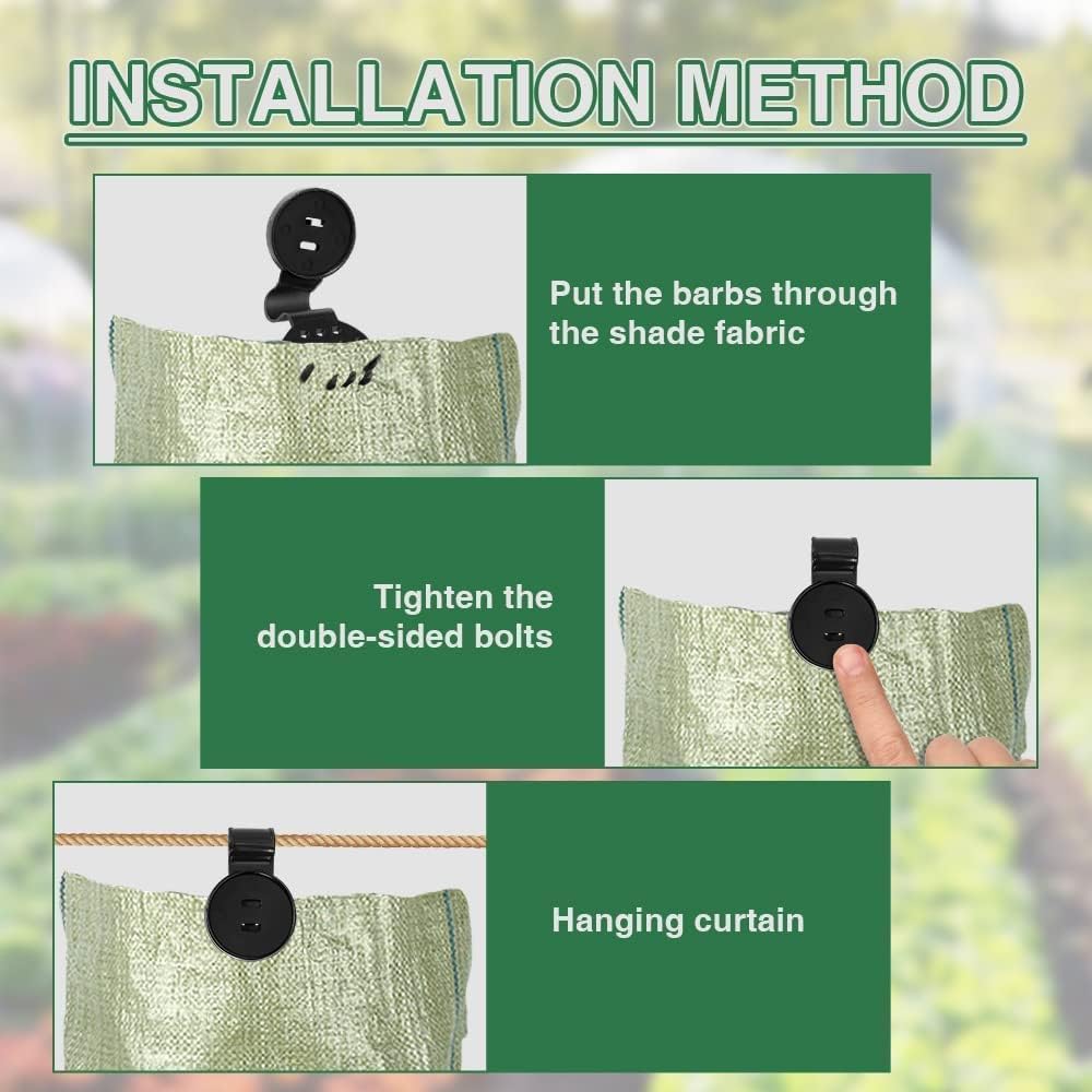 Kunststoff-Clips für Schutzttuch, Sonnensegel, Schattiernetz, Gartenblumenpflanzen, Rasenschatten 75