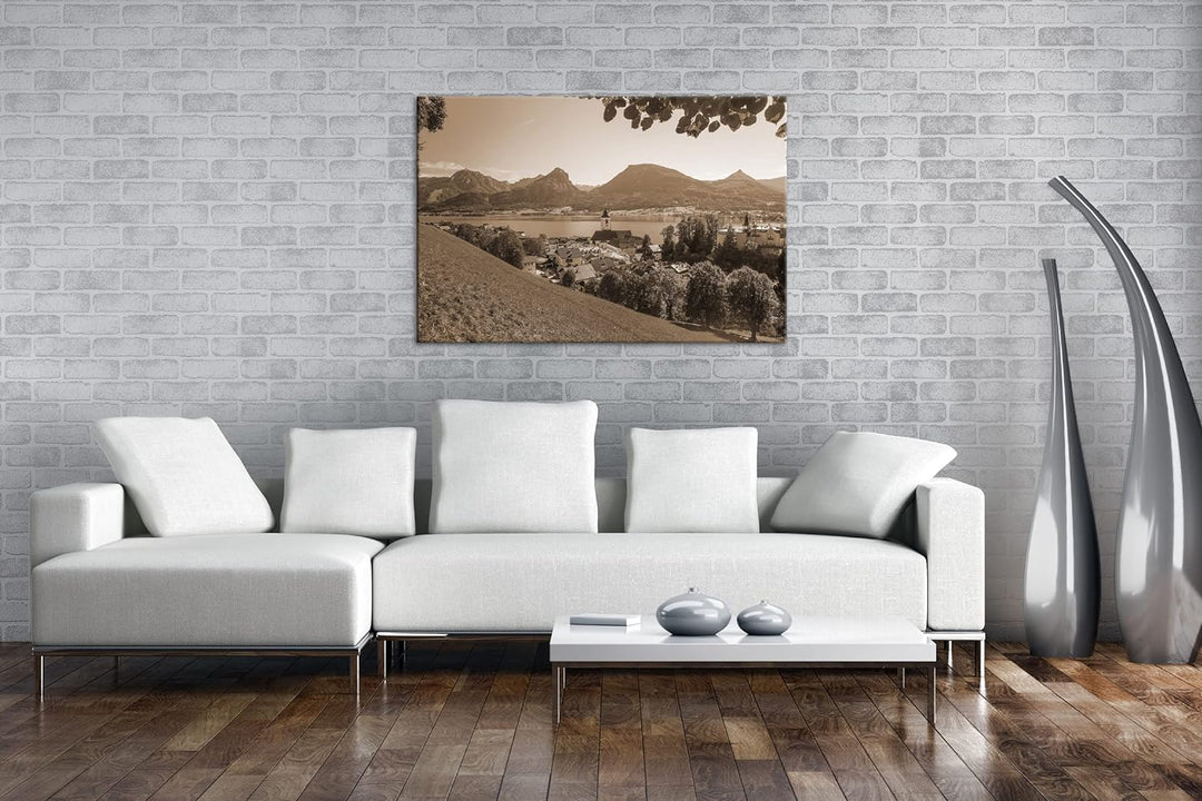 deyoli idyllisches Plätzchen in Österreich Format: 80x60 als Leinwand, Effekt: Sepia, Motiv fertig g