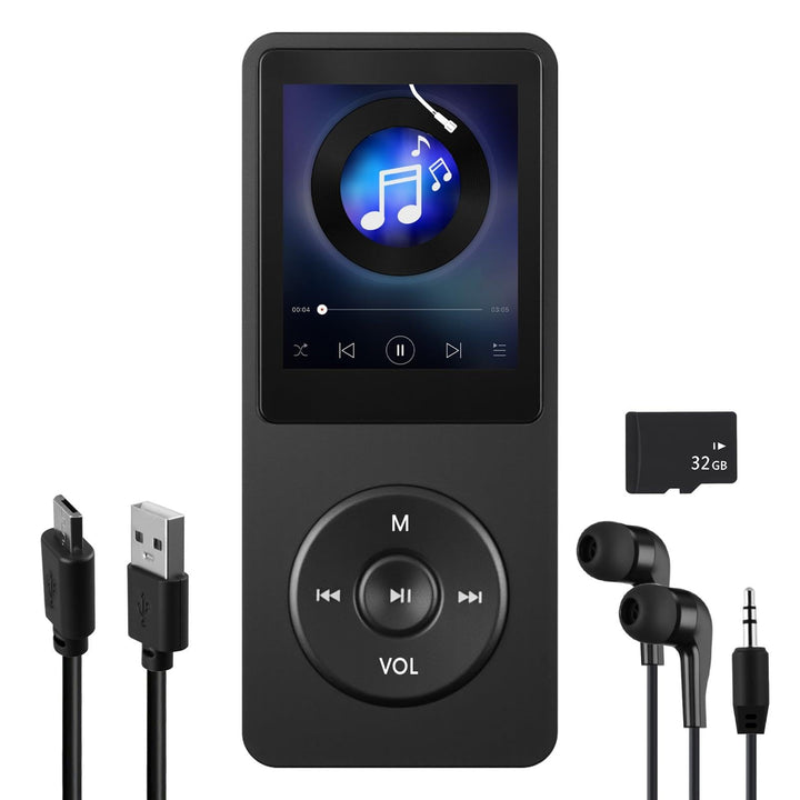 32GB MP3 Player Bluetooth 5.3 mit 1.8" TFT Farbbildschirm HiFi Musik Kinder MP3-Player mit Lautsprec