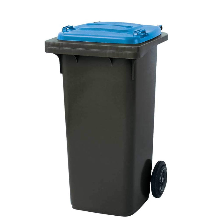 BRB Müllbehälter, Inhalt 120 Liter, Farbe anthrazit mit buntem Deckel, BxTxH 480 x 550 x 930 mm, PE-