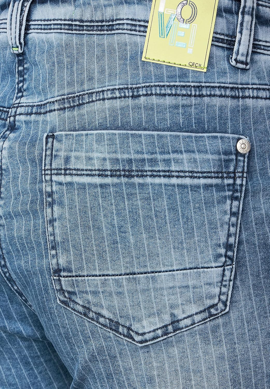 Cecil Damen Jeanshose Gestreift 26W / 30L Authentic Mid Blue Wash, 26W / 30L Authentic Mid Blue Wash