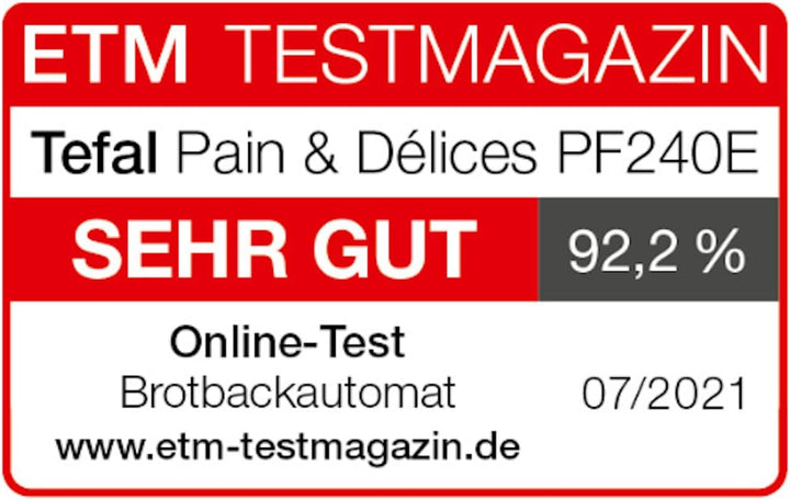 Tefal PF240E Pain &amp; Délices Brotbackautomat | 20 automatische Programme | 3 Brotgrössen und Bräunung
