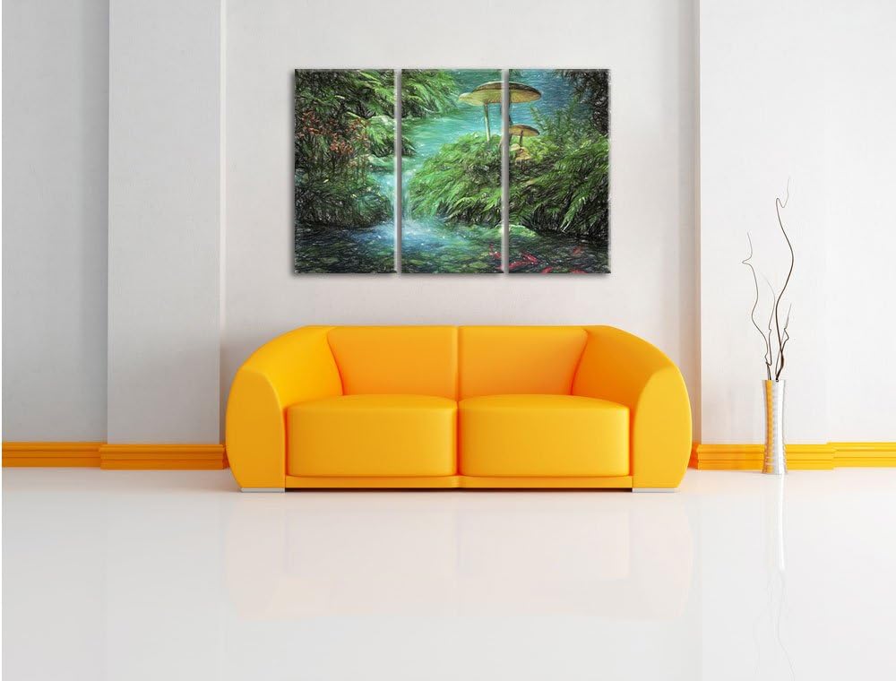 Pixxprint magischer Märchenwald als Leinwandbild/Grösse: 3 Teilig (120x80) / Wandbild/Kunstdruck/fer