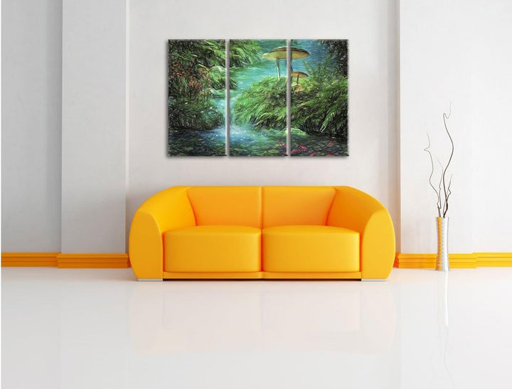 Pixxprint magischer Märchenwald als Leinwandbild/Grösse: 3 Teilig (120x80) / Wandbild/Kunstdruck/fer