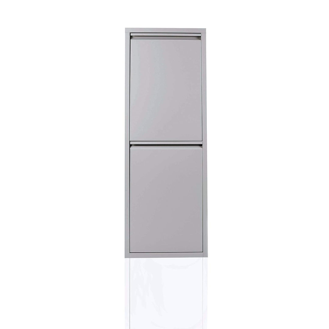 Betten-ABC Refina Mehrzweckschrank, Mülltrenner, platzsparend, aus pflegeleichtem Metall Farbe Grau,
