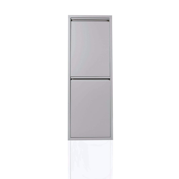 Betten-ABC Refina Mehrzweckschrank, Mülltrenner, platzsparend, aus pflegeleichtem Metall Farbe Grau,