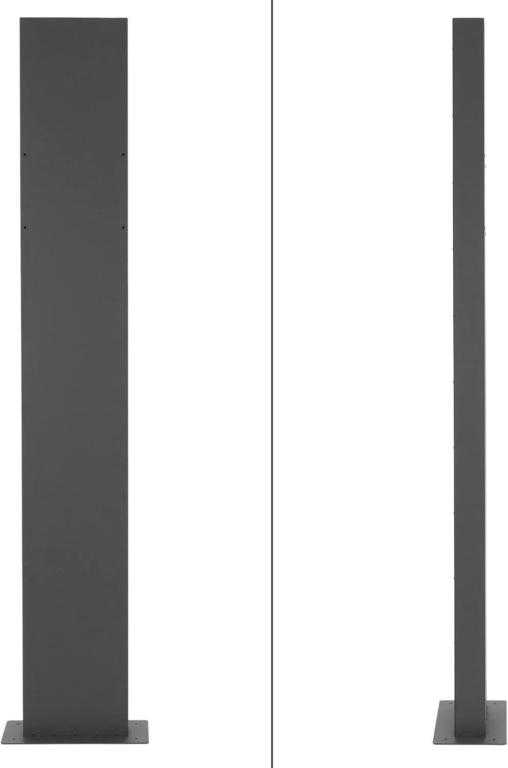 ML-Design Briefkastenständer aus Edelstahl pulverbeschichtet in Anthrazit, Höhe 170 cm, Lochabstand