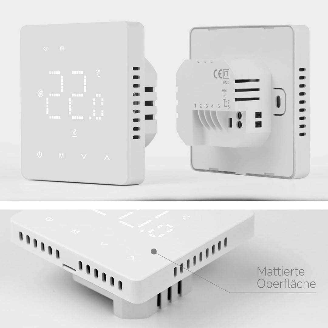 Beok Thermostat Heizung Digital Für Gaskessel, Thermostat Fussbodenheizung Smart WiFi Raumthermostat