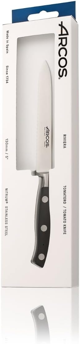 Arcos 232000 Serie Riviera - Tomatenmesser - Klinge aus Nitrum geschmiedetem Edelstahl 130 mm - Hand