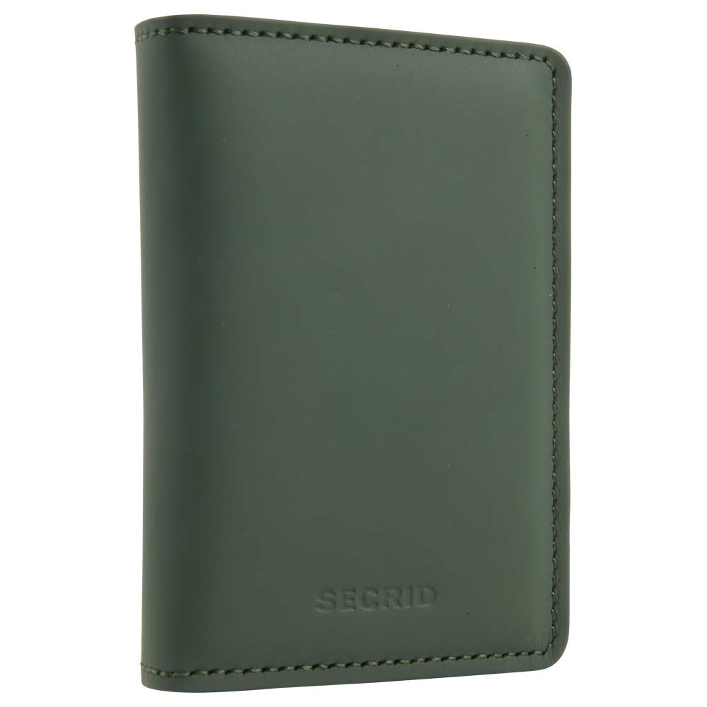 Secrid Slim Wallet Matte Black & Green Kartenetui aus Leder, Farbe: Grün/Schwarz, für 4 Karten mit o