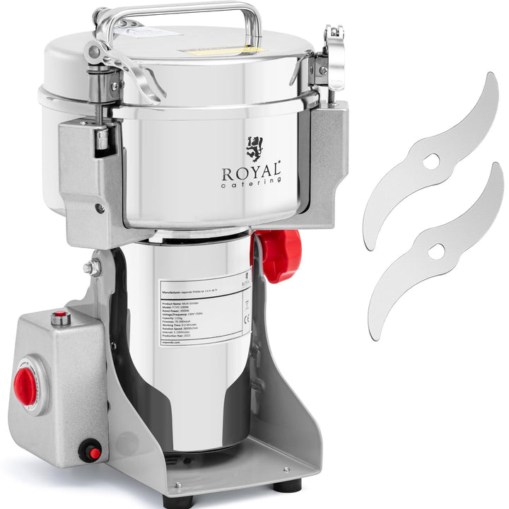 Royal Catering RCMZ-1000N Gewürzmühle elektrisch 1000 g 20 x 9 cm 3000 W Multi-Zerkleinerer elektris