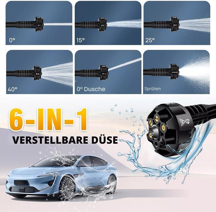 Elektro Hochdruckreiniger 6000W 350 bar FL chenreiniger Dampfstrahler 5000 PSI, 6-in-1 Verstellbarer