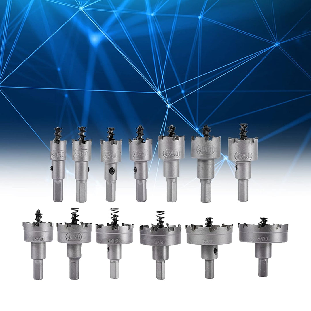 13 Stück Lochsäge Hartmetall Set, TCT Bohrer Lochsägen Set Edelstahl Bohrkrone Metall Dosenbohrer, f