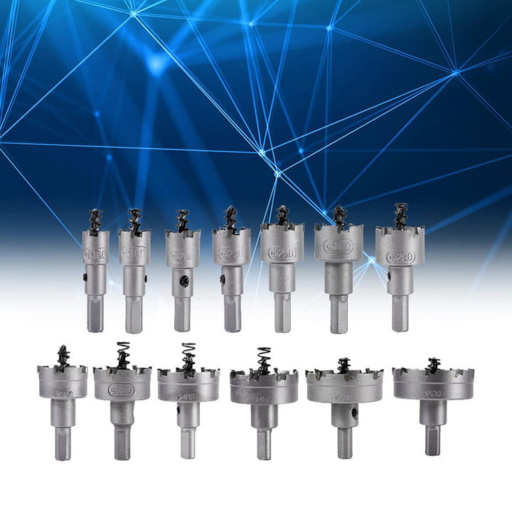 13 Stück Lochsäge Hartmetall Set, TCT Bohrer Lochsägen Set Edelstahl Bohrkrone Metall Dosenbohrer, f