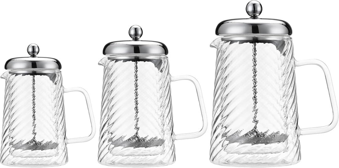 Café Olé Rotolo 6 Tassen Cafetière, doppelwandig isoliert, Glas und Edelstahl 5 Tassen Cafetière, 5
