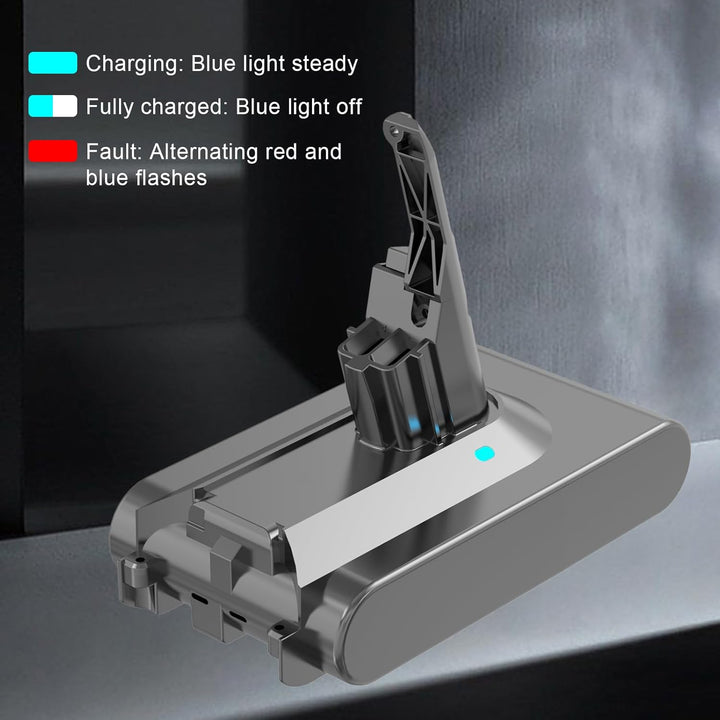 21,6 V, 8000 mAh Ersatzakku für Dyson V8 SV10 Lithium-Ionen-Akku, 8,0 Ah, hohe Kapazität, kompatibel
