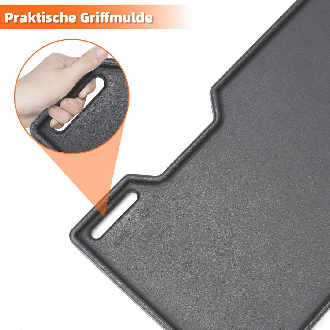 Denmay 41,5 x 23,5cm Grillplatte Gusseisen Ersatz für Burnhard Fred Serie, Rösle Artiso G2, Universa