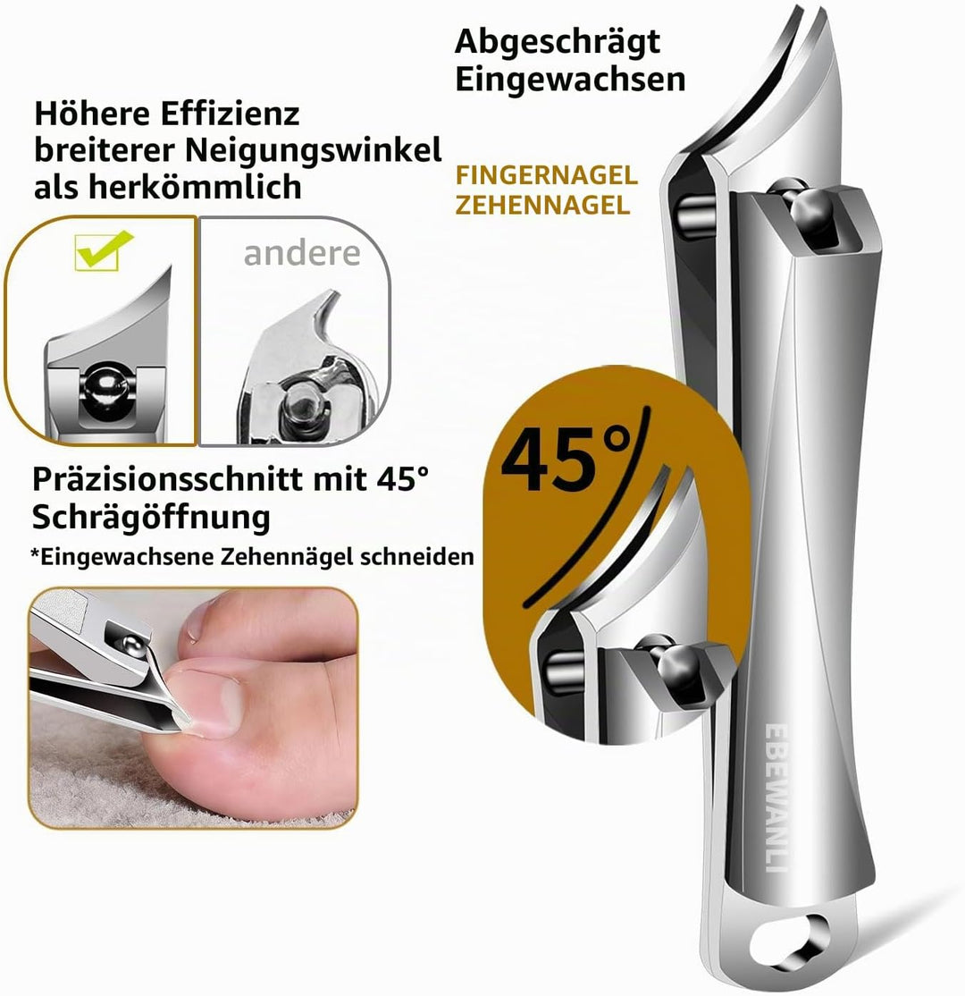 EBEWANLI Set zum Entfernen eingewachsener Zehennägel, 6-teilig Silber, Silber