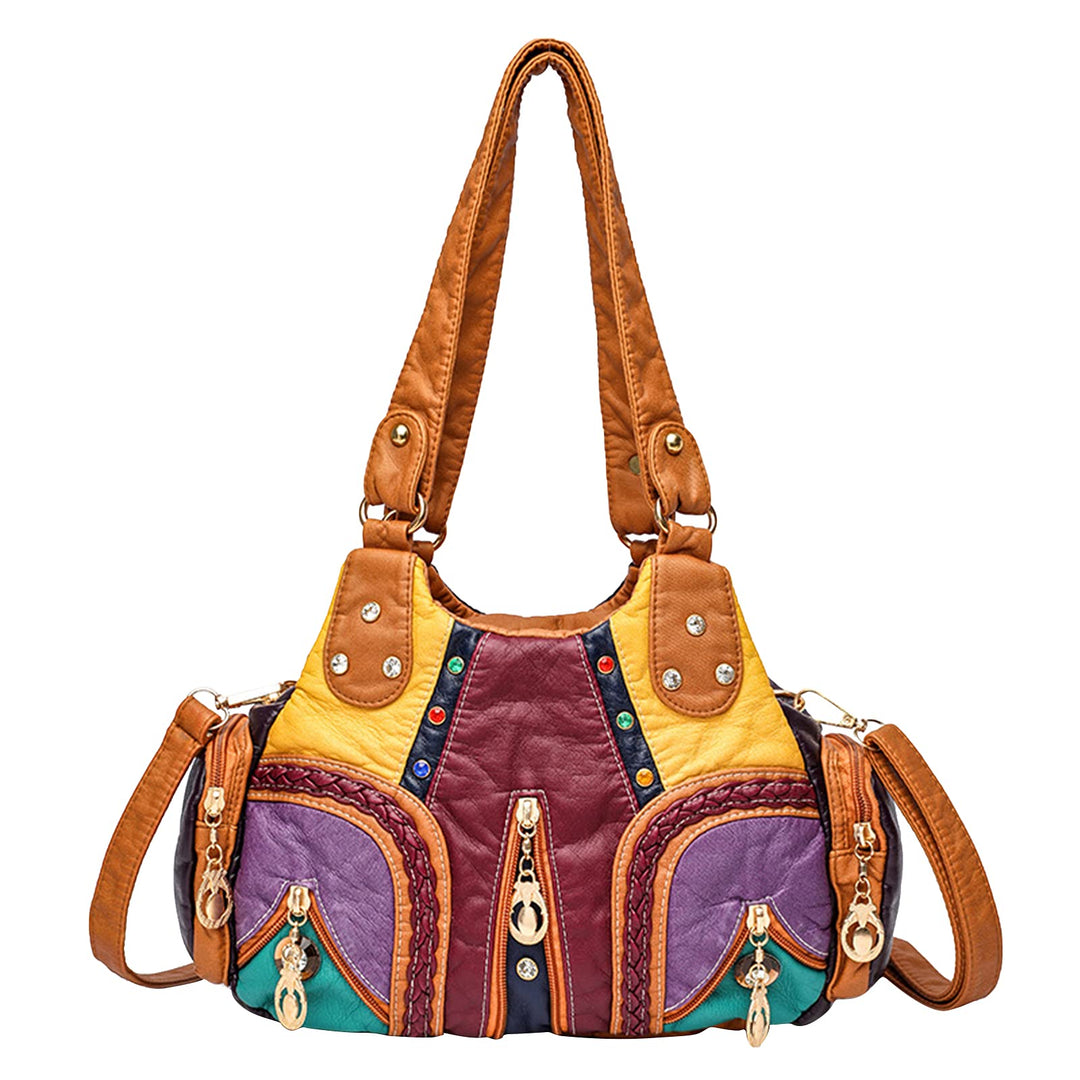 PORRASSO Damen Handtasche Mode Schultertasche Hobo Tasche Weiches PU Leder Umhängetaschen Frauen Hen