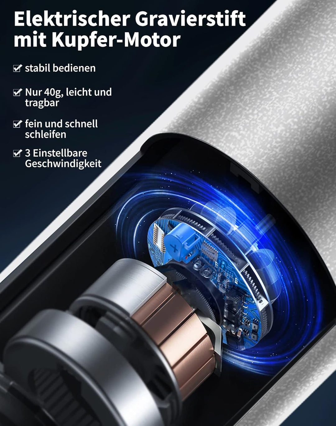 Elektrische Gravierstift Multifunktionaler Gravierwerkzeugsatz, ZITFRI Mini Graviergerät mit Gravurz
