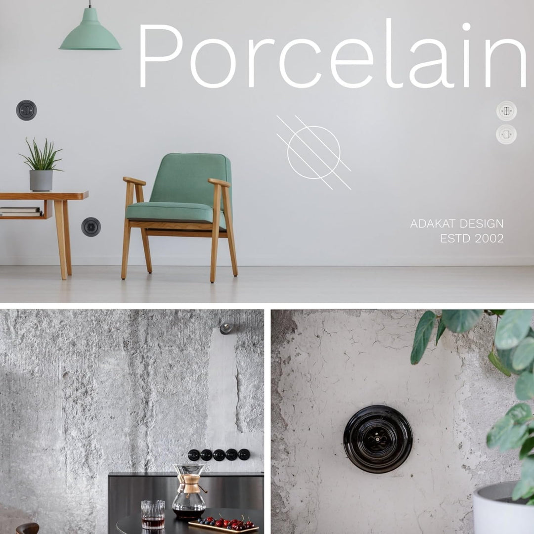 Porzellan Retro Rahmen 3-fach, Serie PR1 weiss