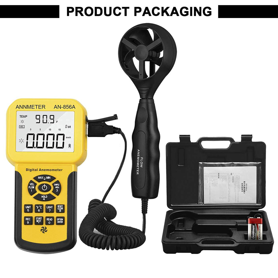 Handheld CFM CMM Windgeschwindigkeitsmesser, separates Anemometer messen Luftstrom Geschwindigkeit T