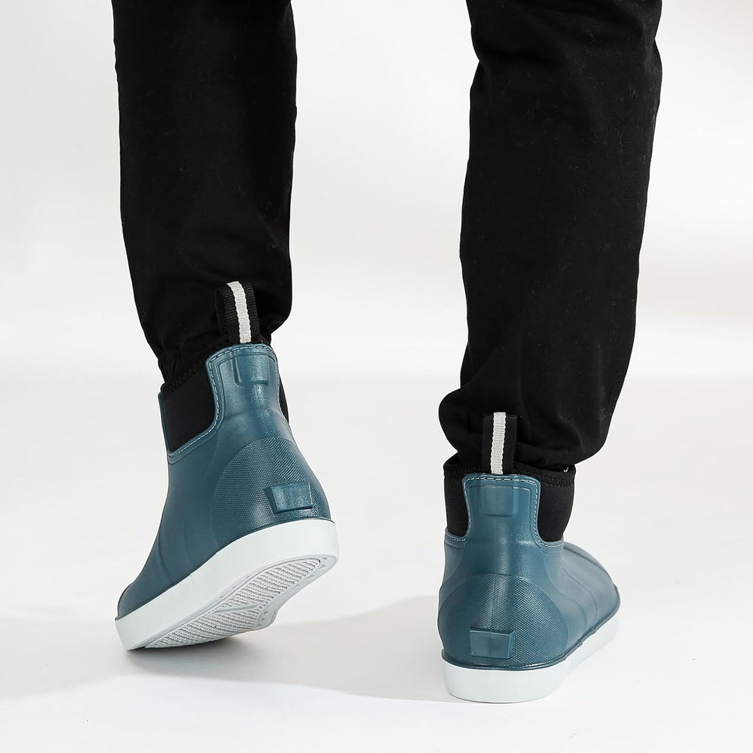 Rumkok Gummistiefel Herren Halbhoch, Grundlegend Wasserdicht Atmungsaktiv Stiefeletten, Anti-Rutsch