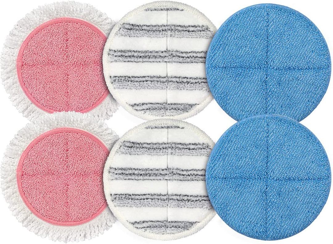 OGORI 6 Packung Ersatz Elektrischer Mopp Wischpads - Reinigungspads, Scrubby Pads und Wachsmop Pads