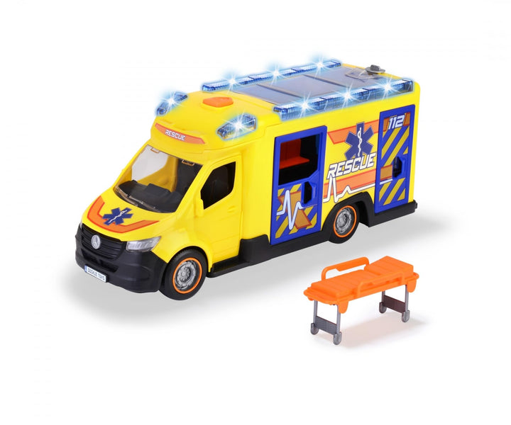 Dickie Toys - Rettungswagen Mercedes-Benz Sprinter (34,5 cm) - grosses Spielzeugauto mit Sirene, Bla
