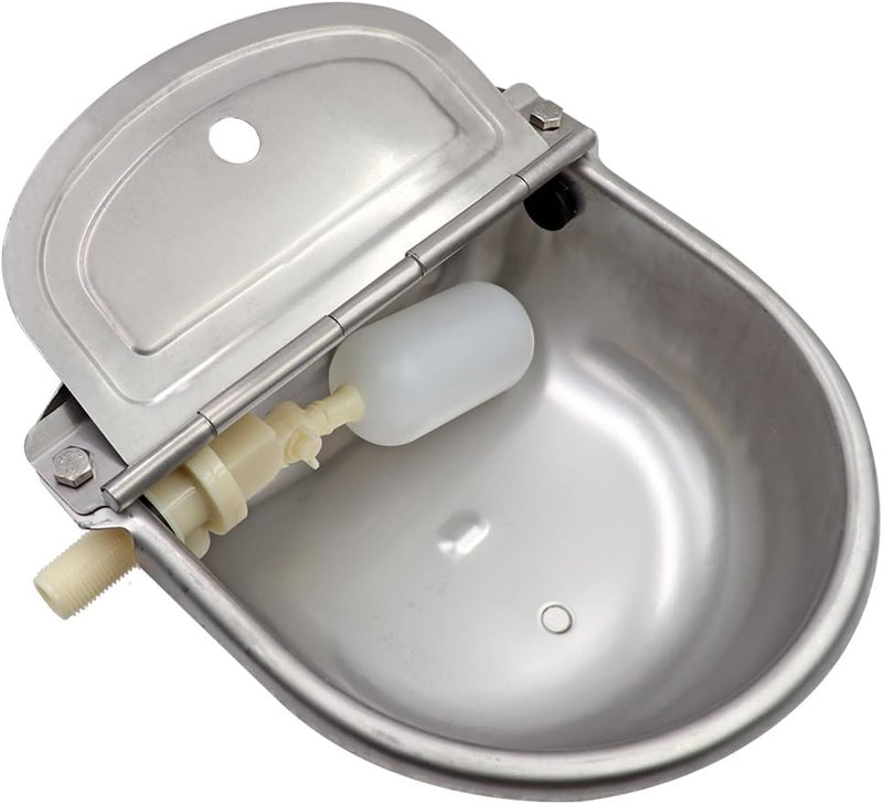 MUALROUS Automatische Hund Wasserschale Viehwasserschalen Edelstahl-Tiertrinker mit 2Pcs einstellbar