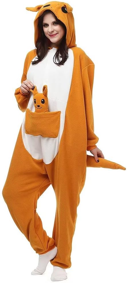 Tier Onesie Karneval Halloween Kostüm Cosplay Schlafanzüge Erwachsene S Känguru, S Känguru