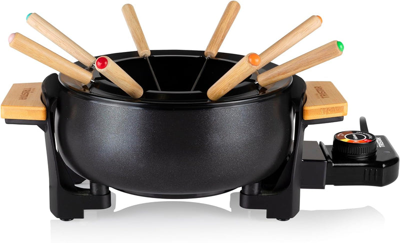 Tristar FO-1108 Fondue, Schwarz, Bamboo