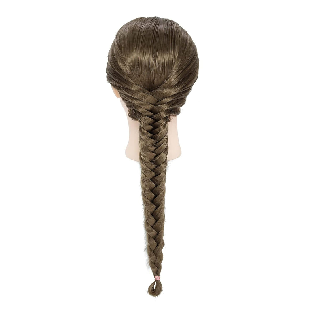 Trainingskopf für Frisöre, 68,5 cm, Mannequin zum frisieren, mit synthetischem Haar und Tischklemme