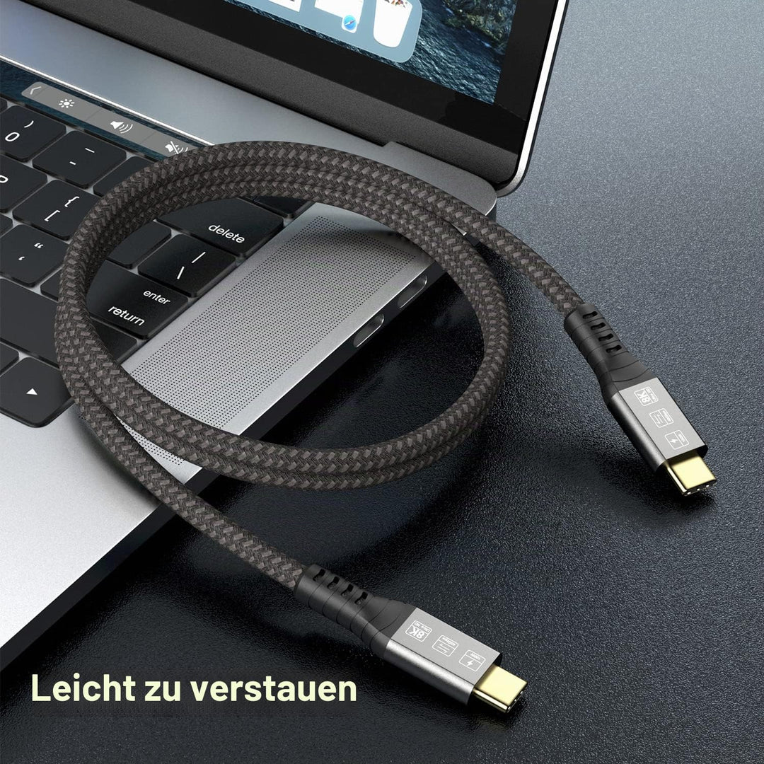Angusplay USB C Thunderbolt 4 Kabel 40Gbps, USB4 Geflochtene Kabel, 8K 60Hz Video, 100W TB4 Kabel Ko