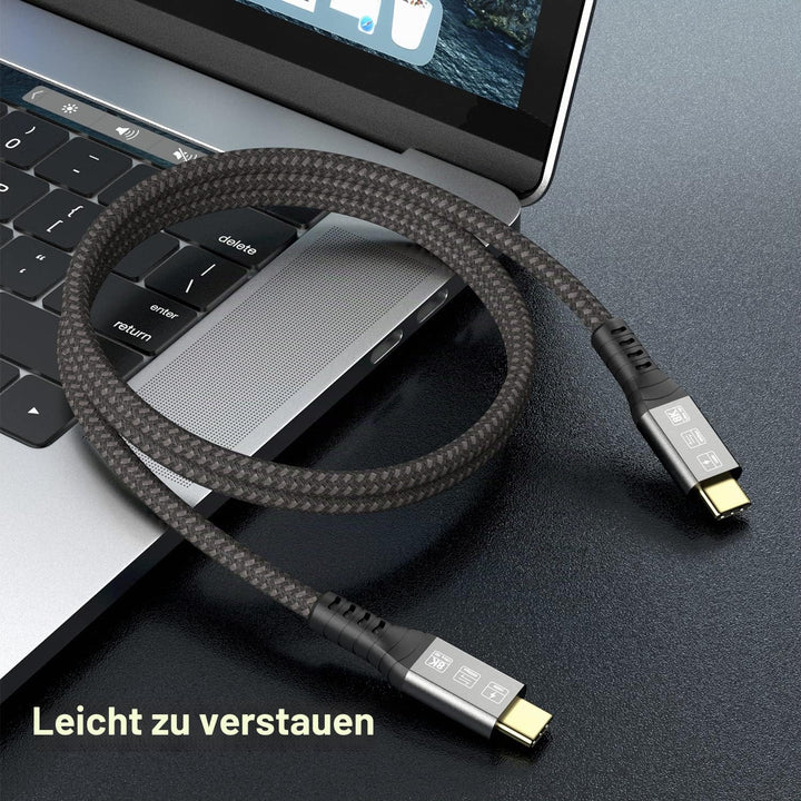 Angusplay USB C Thunderbolt 4 Kabel 40Gbps, USB4 Geflochtene Kabel, 8K 60Hz Video, 100W TB4 Kabel Ko
