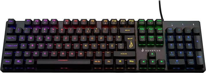 SureFire Kingpin M2 Mechanische Gaming Tastatur Deutsch, Gaming Multimedia Keyboard Full Size, RGB-T