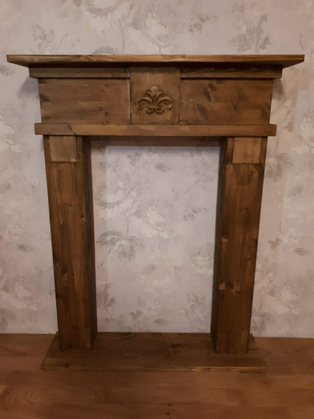 Wolkenstube Dekokamin braun Antik, Kaminkonsole, Kaminumrandung braun (80cm Breite)