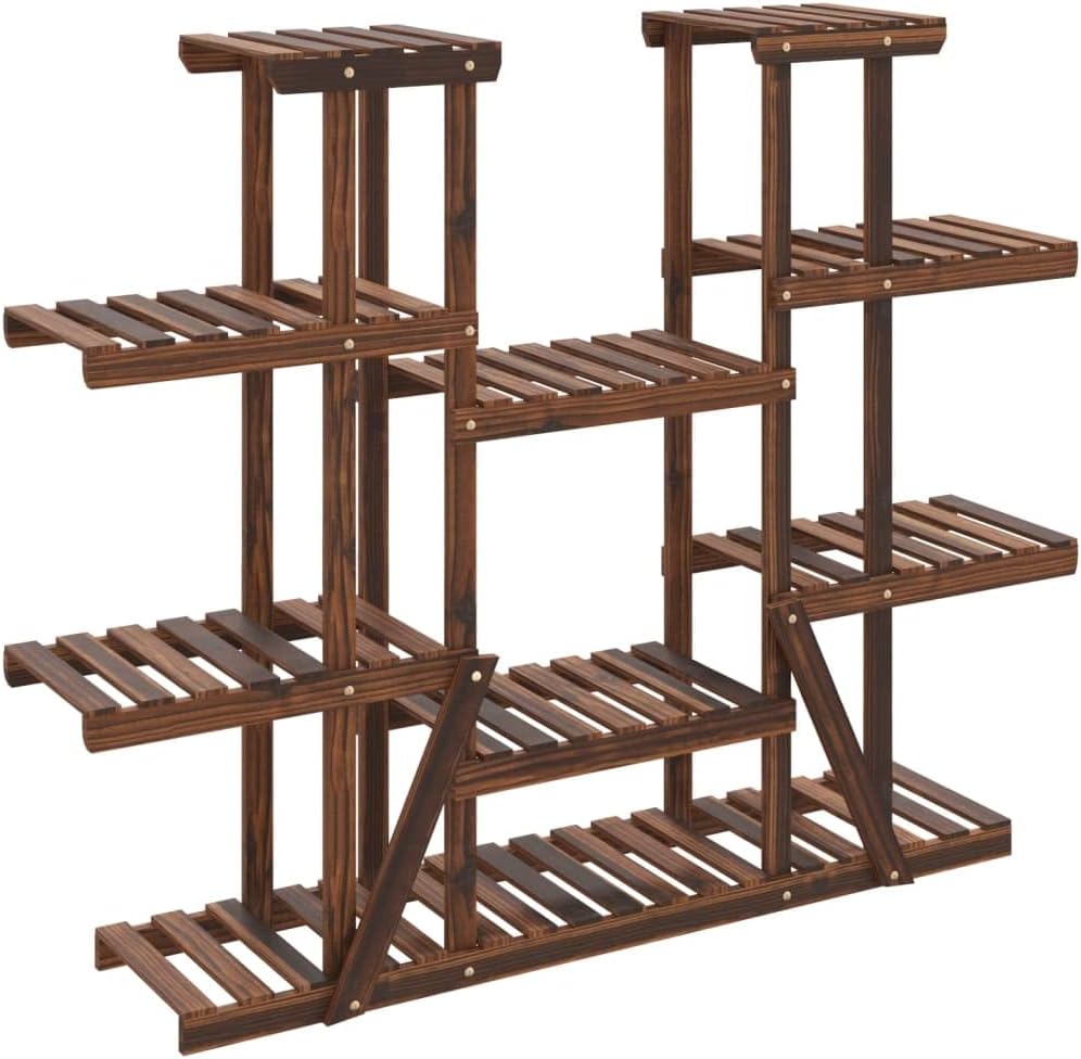 vidaXL Blumenständer 110x25x110,5 cm Massivholz Tanne Ohne Räder/110 x 25 x 110.5 cm Braun, Ohne Räd