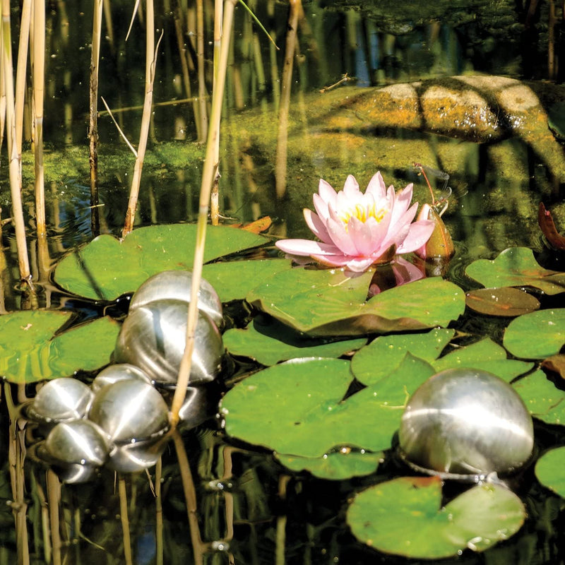 Köhko 3er Edelstahlkugeln-Set-06 Ø 9-15-24 cm Dekokugel aus gebürstet-matten Edelstahl, Ø 9-15-24 CM